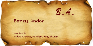Berzy Andor névjegykártya